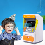 Simulation Face Recognition ATM Cash Deposit Box Simulation Password Automatic Rolling Money Safe Deposit Box, Orange (Battery Version), Blue (Battery Version), Orange (Charging Version), Blue (Charging Version)