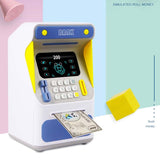 Simulation Face Recognition ATM Cash Deposit Box Simulation Password Automatic Rolling Money Safe Deposit Box, Orange (Battery Version), Blue (Battery Version), Orange (Charging Version), Blue (Charging Version)