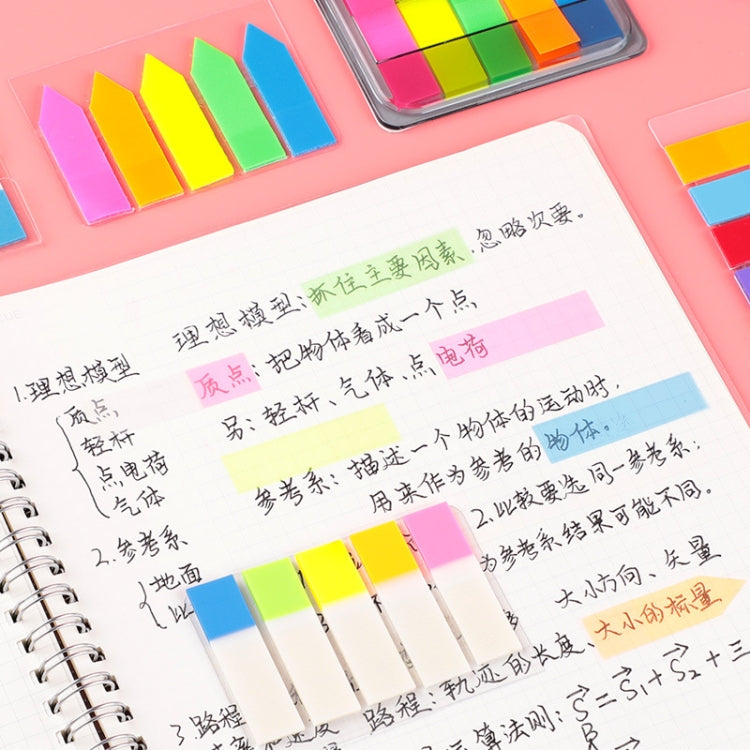 5pcs Fluorescent Transparent Small Sticker Note Indicator Label Index Sticker, 7660 (One Box), 7661 (One Pack), 7662 (One Pack), 7663 (One Pack), 7664 (One Pack), 7665 (One Pack)