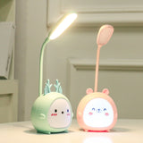 YW2021 Cartoon Cute LED Eye Protection Desk Lamp Student Dormitory Bedroom Folding Reading Desk Lamp, Blue Lamb