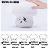 Silicone Colorful Mushroom Night Light Bedside Sleeping Table Lamp, 0.8W