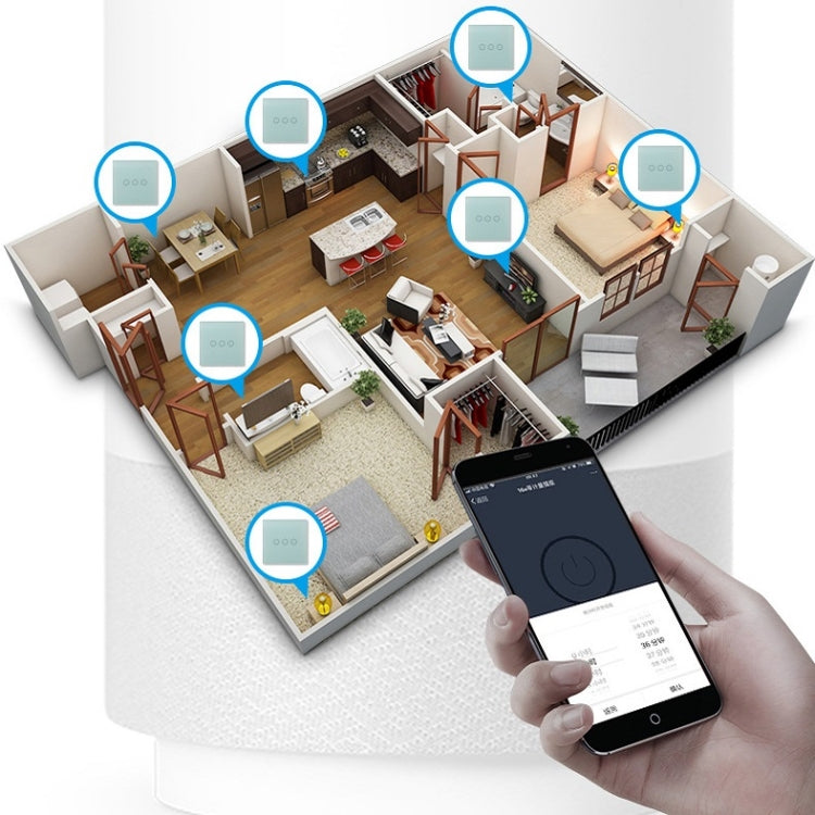 Wifi Wall Touch Panel Switch Voice Control Mobile Phone Remote Control, White 1 Gang (Zero Firewire Wifi ), White 2 Gang (Zero Firewire Wifi ), White 3 Gang (Zero Firewire Wifi ), Black 1 Gang (Zero Firewire Wifi ), Black 2 Gang (Zero Firewire Wifi ) ...