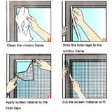 DIY Fly Mosquito Bug Mesh Window Screen Self-adhesive Anti-mosquito Net, Window Screen 13X15cm, Window Screen 15X20CM
