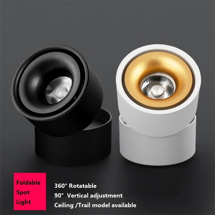 360 Degrees Rotatable Foldable COB LED Background Spot Light Surface Mounted Ceiling Lamp, 7W Warm White, 7W White, 10W Warm White, 10W White, 12W Warm White, 12W White