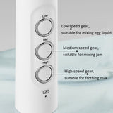 Whisk Household Electric Baking Mini Wireless Hand-Held Charging Stirrer Milk Frother, White, Black