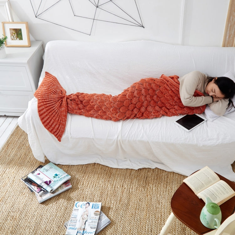 Mermaid Tail Knitted Blanket Fish Tail Blanket, 60x140cm, 195x90cm