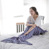 Mermaid Tail Knitted Blanket Fish Tail Blanket, 60x140cm, 195x90cm