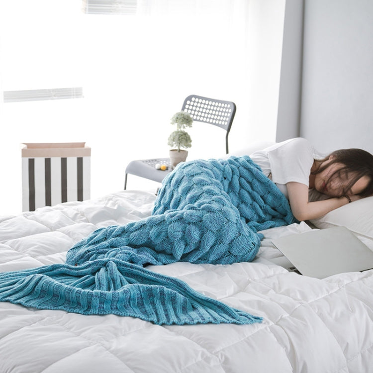 Mermaid Tail Knitted Blanket Fish Tail Blanket, 60x140cm, 195x90cm