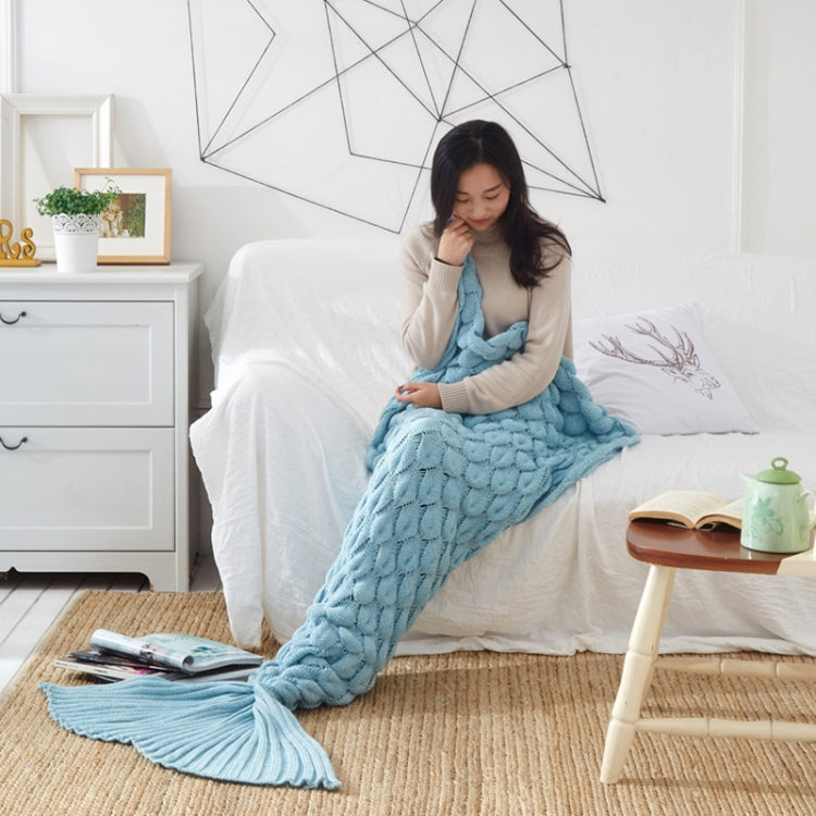 Mermaid Tail Knitted Blanket Fish Tail Blanket, 60x140cm, 195x90cm