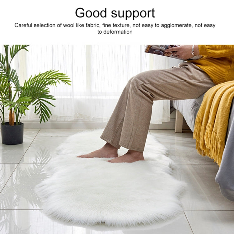 Faux Wool Leather Sofa Carpet Floor Mats Fleece Cushions Bay Window Mats, 60x180cm