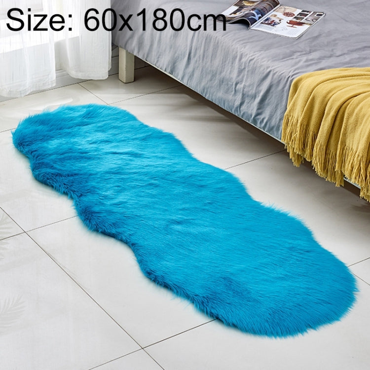 Faux Wool Leather Sofa Carpet Floor Mats Fleece Cushions Bay Window Mats, 60x180cm