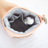 Corduroy Retractable Drop-Down Pencil Case Student Stationery Storage Bag, White Cat, Black Cat, Coffee Cat, Gray Cat