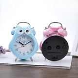 2 PCS Children Creative Cartoon Owl Super Ring Metal Bell Student Alarm Clock