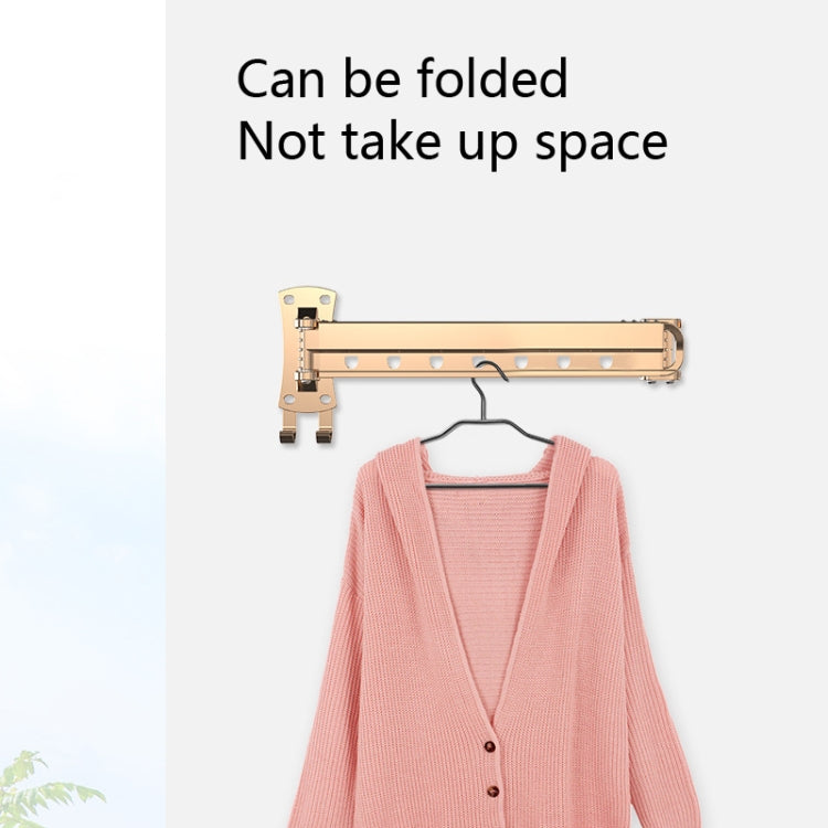 Clothes Rack Folding Telescopic Balcony Drying Rack Indoor Household Wall-Mounted Clothes Rail, Golden Long (3 Sections), Silver Long (3 Sections), Black Long (3 Sections)