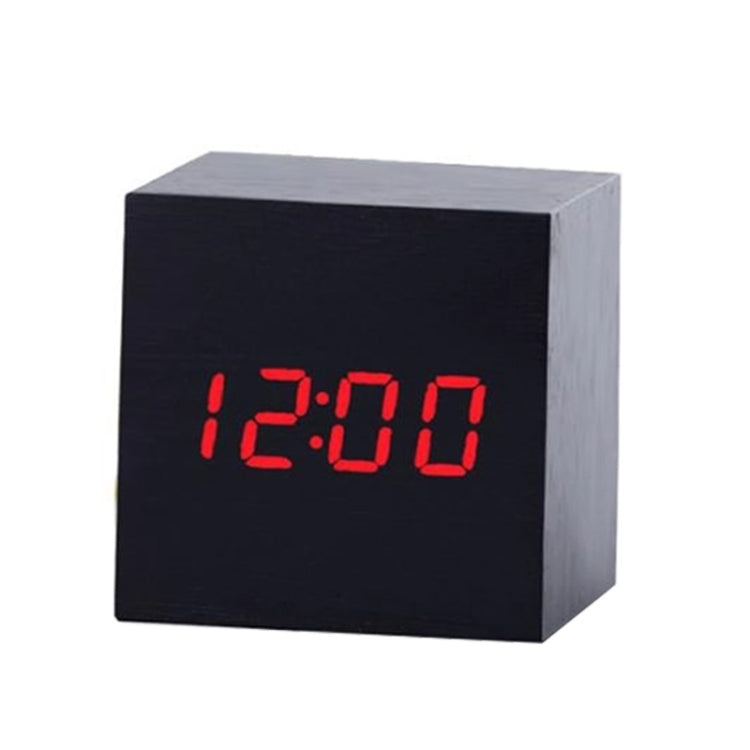 Multicolor Sounds Control Wooden Clock Modern Digital LED Desk Alarm Clock Thermometer Timer, Black White, Black Red, Black Blue, Black Green, White Wood, White Red, White Blue, White Green, Wooden White, Wooden Red, Wooden Blue, Wooden Green, Red Wood Black Red