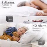 Multicolor Sounds Control Wooden Clock Modern Digital LED Desk Alarm Clock Thermometer Timer, Black White, Black Red, Black Blue, Black Green, White Wood, White Red, White Blue, White Green, Wooden White, Wooden Red, Wooden Blue, Wooden Green, Red Wood