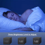 Multicolor Sounds Control Wooden Clock Modern Digital LED Desk Alarm Clock Thermometer Timer, Black White, Black Red, Black Blue, Black Green, White Wood, White Red, White Blue, White Green, Wooden White, Wooden Red, Wooden Blue, Wooden Green, Red Wood