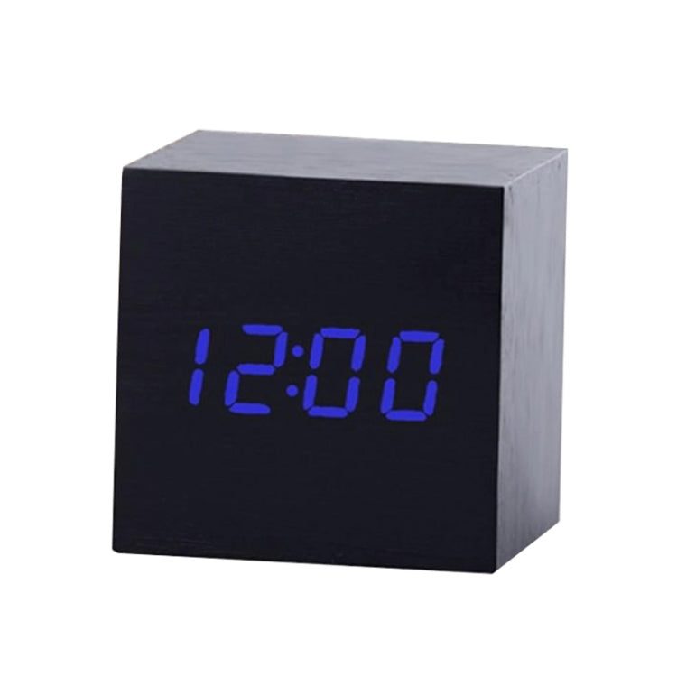 Multicolor Sounds Control Wooden Clock Modern Digital LED Desk Alarm Clock Thermometer Timer, Black White, Black Red, Black Blue, Black Green, White Wood, White Red, White Blue, White Green, Wooden White, Wooden Red, Wooden Blue, Wooden Green, Red Wood Black Blue