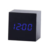 Multicolor Sounds Control Wooden Clock Modern Digital LED Desk Alarm Clock Thermometer Timer, Black White, Black Red, Black Blue, Black Green, White Wood, White Red, White Blue, White Green, Wooden White, Wooden Red, Wooden Blue, Wooden Green, Red Wood Black Blue