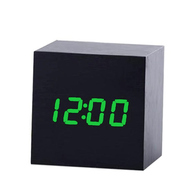 Multicolor Sounds Control Wooden Clock Modern Digital LED Desk Alarm Clock Thermometer Timer, Black White, Black Red, Black Blue, Black Green, White Wood, White Red, White Blue, White Green, Wooden White, Wooden Red, Wooden Blue, Wooden Green, Red Wood Black Green