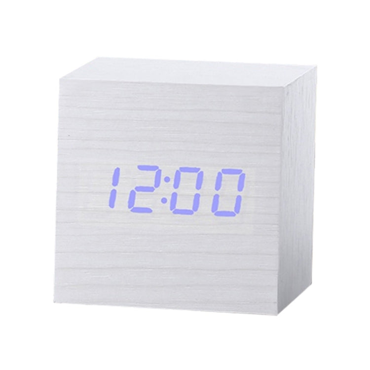 Multicolor Sounds Control Wooden Clock Modern Digital LED Desk Alarm Clock Thermometer Timer, Black White, Black Red, Black Blue, Black Green, White Wood, White Red, White Blue, White Green, Wooden White, Wooden Red, Wooden Blue, Wooden Green, Red Wood White Blue
