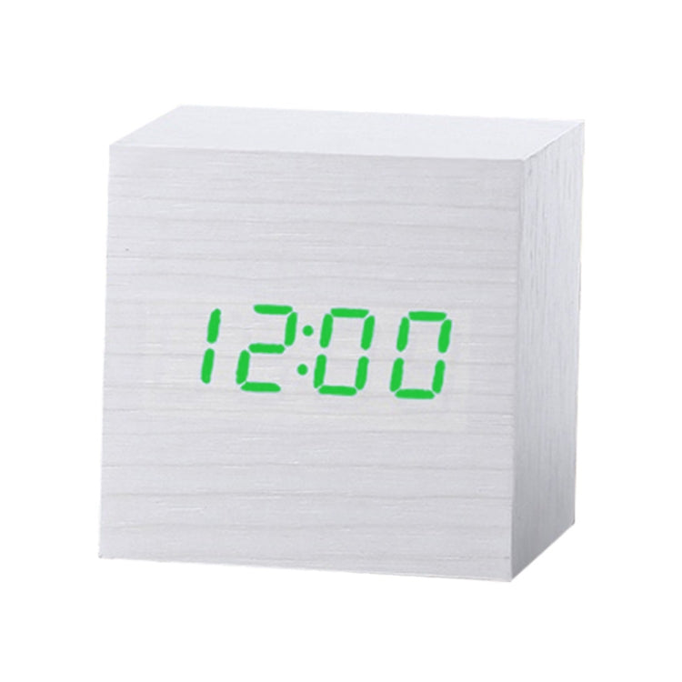 Multicolor Sounds Control Wooden Clock Modern Digital LED Desk Alarm Clock Thermometer Timer, Black White, Black Red, Black Blue, Black Green, White Wood, White Red, White Blue, White Green, Wooden White, Wooden Red, Wooden Blue, Wooden Green, Red Wood White Green