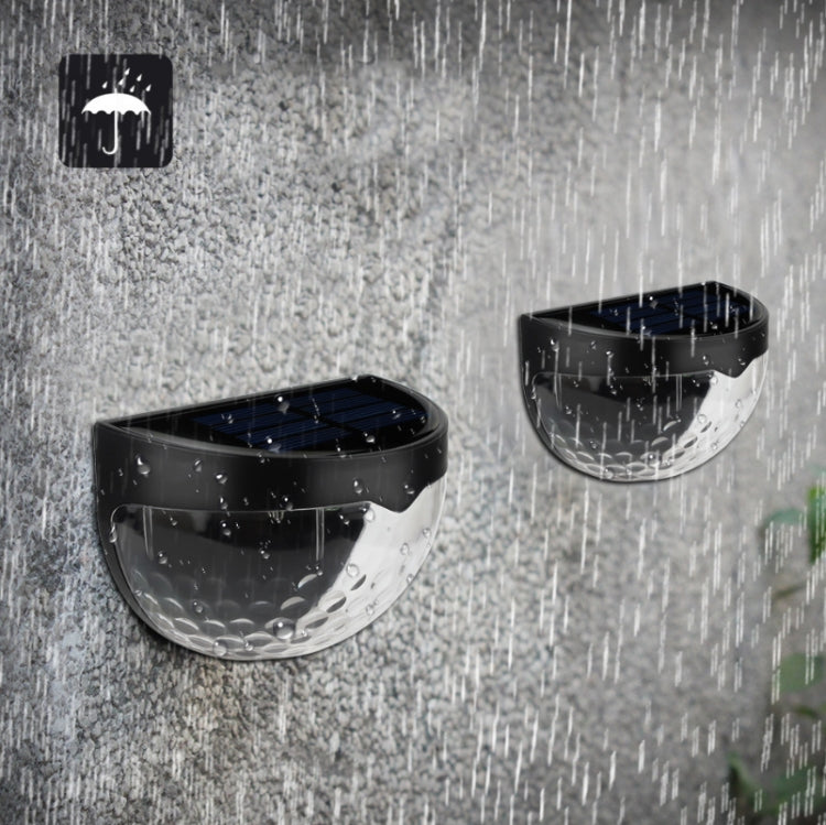 2 PCS LED Solar Wall Light Outdoor Semicircular Fence Garden Lawn Light