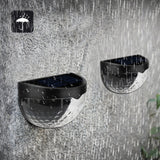 2 PCS LED Solar Wall Light Outdoor Semicircular Fence Garden Lawn Light