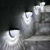 2 PCS LED Solar Wall Light Outdoor Semicircular Fence Garden Lawn Light