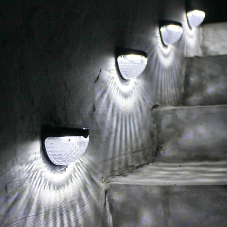 2 PCS LED Solar Wall Light Outdoor Semicircular Fence Garden Lawn Light