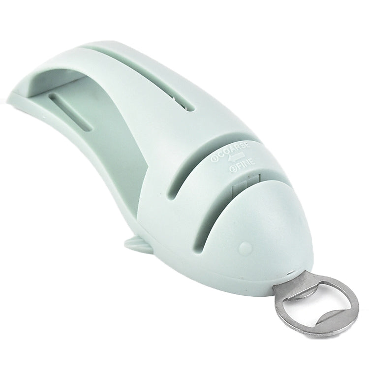 Multi-Function Fish Shape Knife Sharpener Tool Holder Diamond Tungsten Steel Knife Sharpener, Green, Pink, Black