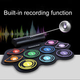 Hand-Rolled Drum Set Color Electronic Drum Lithium Battery Rechargeable Silicone Drum Set, MD862C