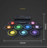 Hand-Rolled Drum Set Color Electronic Drum Lithium Battery Rechargeable Silicone Drum Set, MD862C