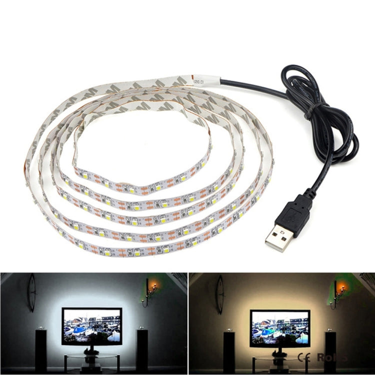 USB Power SMD 2835 Epoxy LED Strip Light Christmas Desk Decor Lamp for TV Background Lighting, 50cm, 1m, 2m, 3m, 4m, 5m 5m White Light