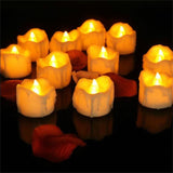 12 PCS/Box LED Candle Electronic Tea Wax Simulation Tears Electronic Candle Light Wedding Decoration Candle Light Yellow Flash