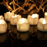 12 PCS/Box LED Candle Electronic Tea Wax Simulation Tears Electronic Candle Light Wedding Decoration Candle Light Warm White