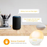 Alexa Voice-Activated Electronic Alarm Clock Sunrise Wake Up Night Light Support Smart APP Control,, UK Plug