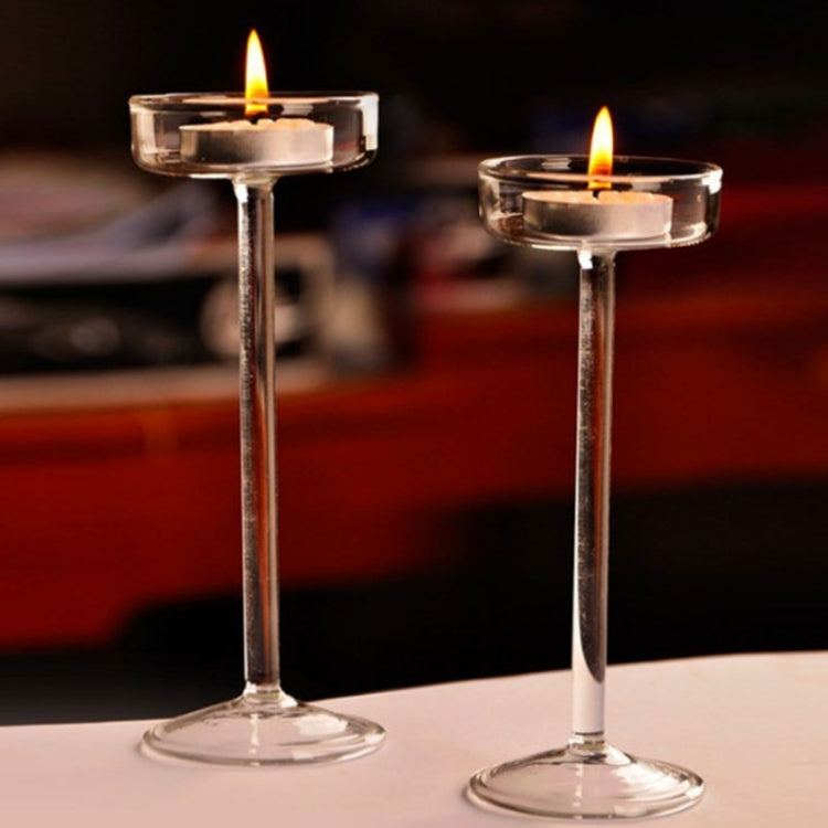 Glass Candlestick Luxury High Candlestick Romantic Dinner Decoration, 16cm, 18.5cm
