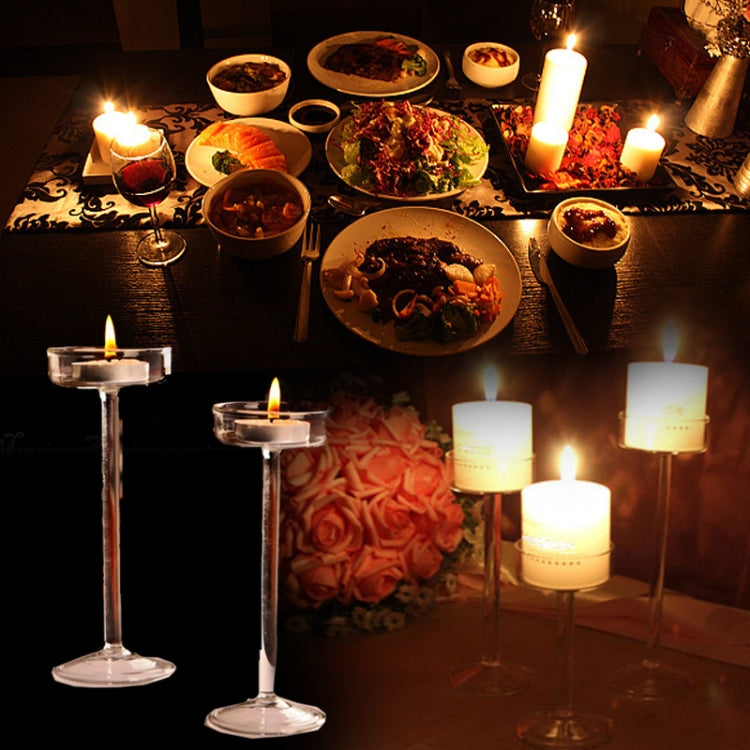 Glass Candlestick Luxury High Candlestick Romantic Dinner Decoration, 16cm, 18.5cm