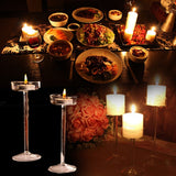 Glass Candlestick Luxury High Candlestick Romantic Dinner Decoration, 16cm, 18.5cm