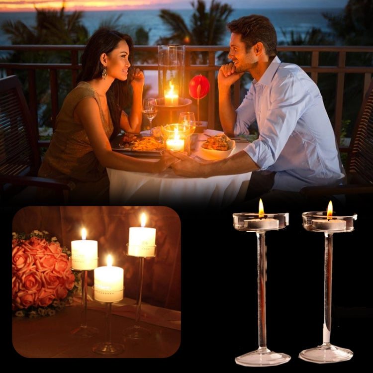 Glass Candlestick Luxury High Candlestick Romantic Dinner Decoration, 16cm, 18.5cm