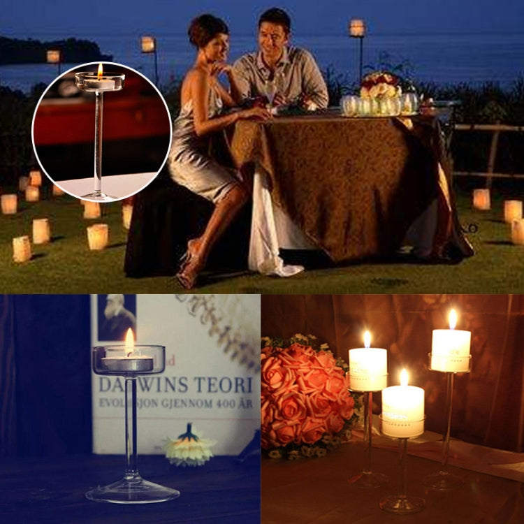 Glass Candlestick Luxury High Candlestick Romantic Dinner Decoration, 16cm, 18.5cm