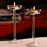 Glass Candlestick Luxury High Candlestick Romantic Dinner Decoration, 16cm, 18.5cm