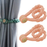 1 Pair Magnetic Buckle Twist Tie For Curtains, Pink, Grey Blue, Golden King, Conran, Off-white, Light Gray, Dark Grey Pink