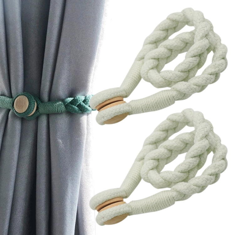 1 Pair Magnetic Buckle Twist Tie For Curtains, Pink, Grey Blue, Golden King, Conran, Off-white, Light Gray, Dark Grey Off-white