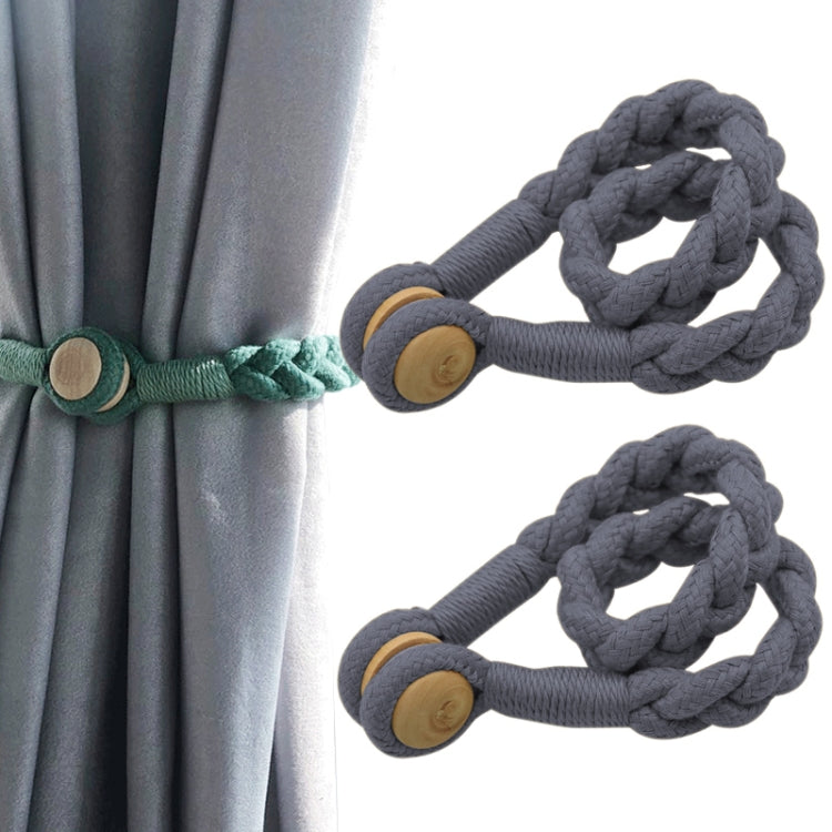 1 Pair Magnetic Buckle Twist Tie For Curtains, Pink, Grey Blue, Golden King, Conran, Off-white, Light Gray, Dark Grey Light Gray