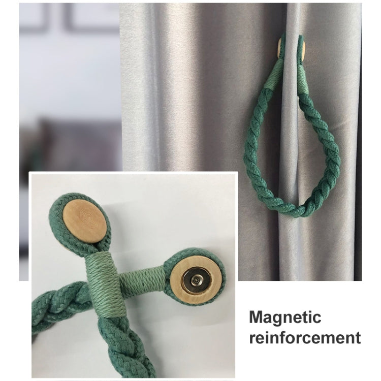 1 Pair Magnetic Buckle Twist Tie For Curtains, Pink, Grey Blue, Golden King, Conran, Off-white, Light Gray, Dark Grey
