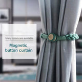 1 Pair Magnetic Buckle Twist Tie For Curtains, Pink, Grey Blue, Golden King, Conran, Off-white, Light Gray, Dark Grey