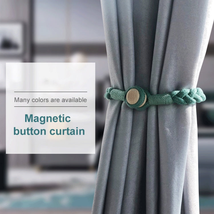 1 Pair Magnetic Buckle Twist Tie For Curtains, Pink, Grey Blue, Golden King, Conran, Off-white, Light Gray, Dark Grey