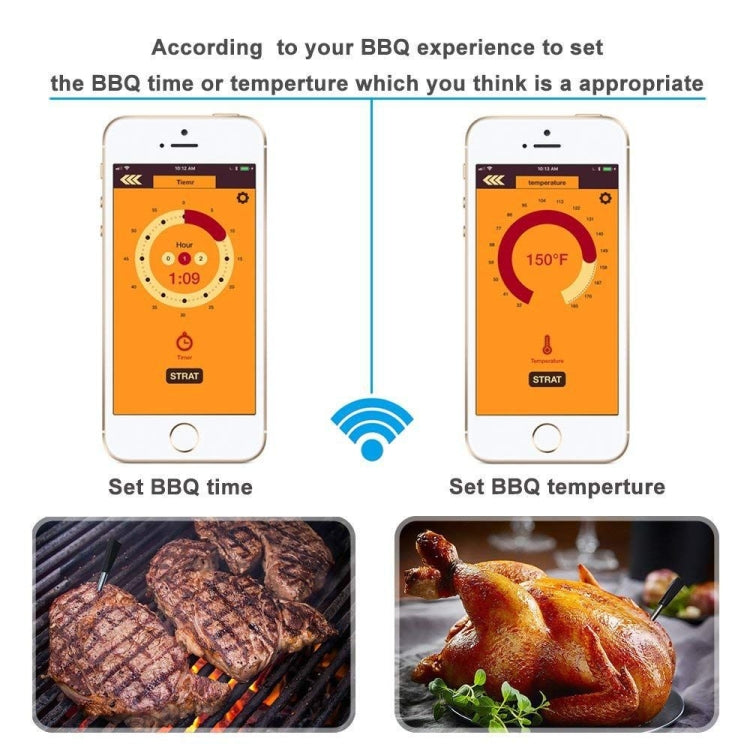 TY530 BBQ Probe Wireless Bluetooth Thermometer Mobile Phone APP Kitchen Food Barbecue Oven Thermometer, Food Temperature Range: -40-100 degree